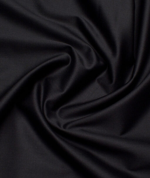 Tresca by Arvind 2 Ply 60's Structured Giza Cottton Wrinkle Resistant Stretchable Trouser or Chinos Fabric (Black)