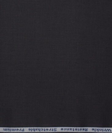 Tresca by Arvind 2 Ply 60's Structured Giza Cottton Wrinkle Resistant Stretchable Trouser or Chinos Fabric (Black)