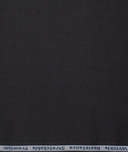 Tresca by Arvind 2 Ply 60's Structured Giza Cottton Wrinkle Resistant Stretchable Trouser or Chinos Fabric (Black)