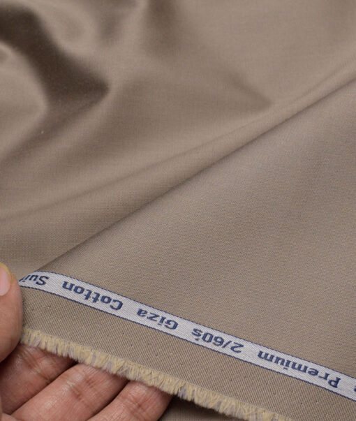 Tresca by Arvind 2 Ply 60's Structured Giza Cottton Wrinkle Resistant Stretchable Trouser or Chinos Fabric (Brown)
