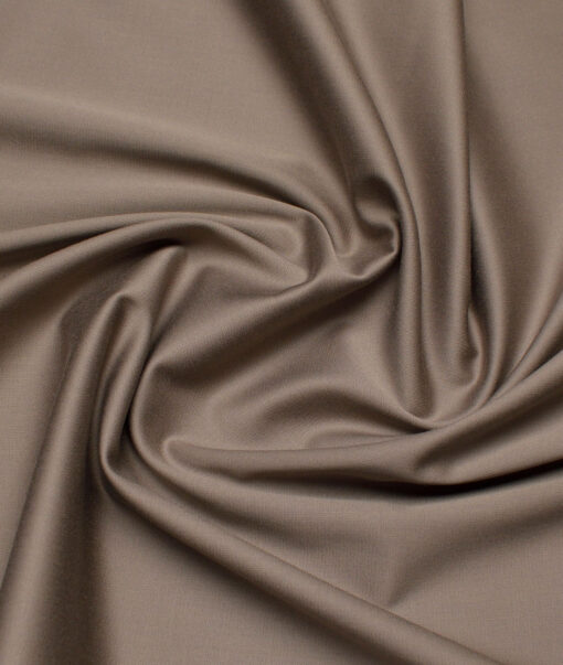 Tresca by Arvind 2 Ply 60's Structured Giza Cottton Wrinkle Resistant Stretchable Trouser or Chinos Fabric (Brown)