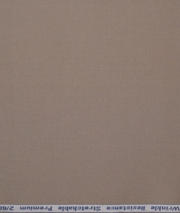 Tresca by Arvind 2 Ply 60's Structured Giza Cottton Wrinkle Resistant Stretchable Trouser or Chinos Fabric (Brown)