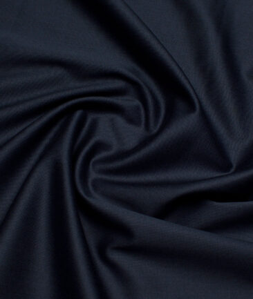 Tresca by Arvind 2 Ply 60's Structured Giza Cotton Wrinkle Resistant Stretchable Trouser or Chinos Fabric (Dark Blue)