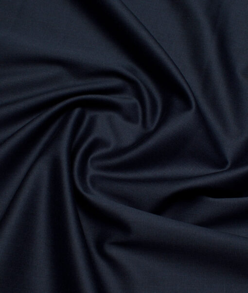 Tresca by Arvind 2 Ply 60's Structured Giza Cotton Wrinkle Resistant Stretchable Trouser or Chinos Fabric (Dark Blue)