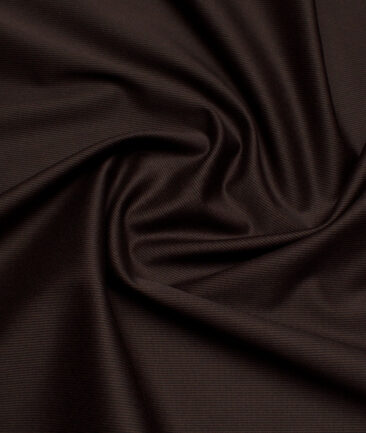 Tresca by Arvind 2 Ply 60's Striped Giza Cotton Wrinkle Resistant Stretchable Trouser or Chinos Fabric (Dark Brown)