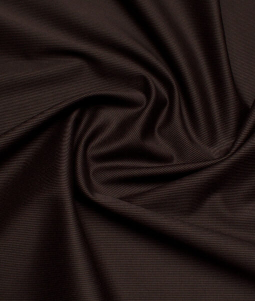 Tresca by Arvind 2 Ply 60's Striped Giza Cotton Wrinkle Resistant Stretchable Trouser or Chinos Fabric (Dark Brown)
