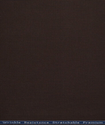 Tresca by Arvind 2 Ply 60's Striped Giza Cotton Wrinkle Resistant Stretchable Trouser or Chinos Fabric (Dark Brown)