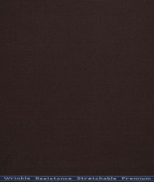 Tresca by Arvind 2 Ply 60's Striped Giza Cotton Wrinkle Resistant Stretchable Trouser or Chinos Fabric (Dark Brown)