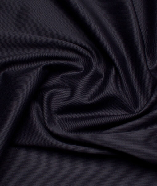 Tresca by Arvind 2 Ply 60's Striped Giza Cotton Wrinkle Resistant Stretchable Trouser or Chinos Fabric (Dark Purplish Blue)