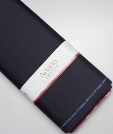 Tresca by Arvind 2 Ply 60's Striped Giza Cotton Wrinkle Resistant Stretchable Trouser or Chinos Fabric (Dark Purplish Blue)