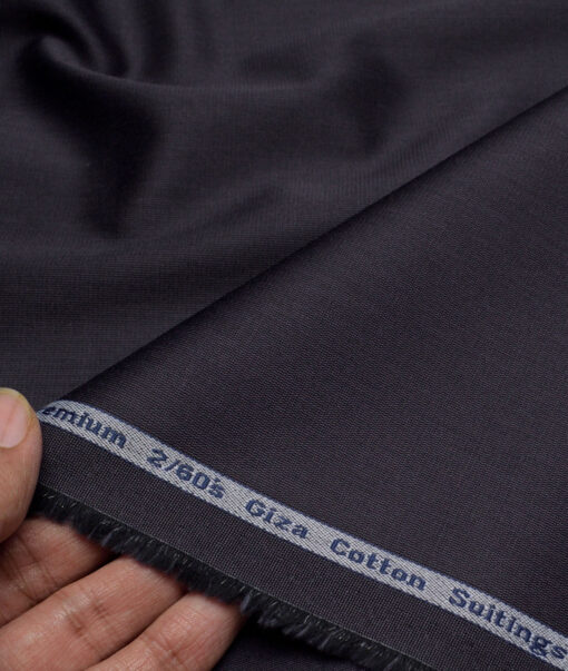 Tresca by Arvind 2 Ply 60's Structured Giza Cottton Wrinkle Resistant Stretchable Trouser or Chinos Fabric (Dark Purplish Grey)