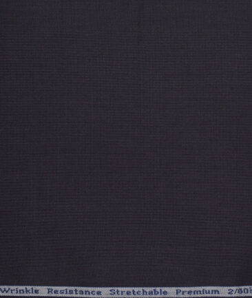 Tresca by Arvind 2 Ply 60's Structured Giza Cottton Wrinkle Resistant Stretchable Trouser or Chinos Fabric (Dark Purplish Grey)