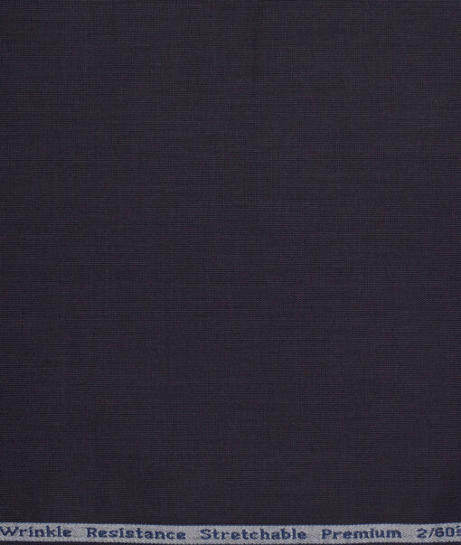 Tresca by Arvind 2 Ply 60's Structured Giza Cottton Wrinkle Resistant Stretchable Trouser or Chinos Fabric (Dark Purplish Grey)