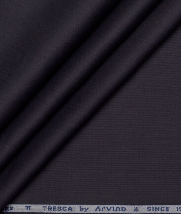 Tresca by Arvind 2 Ply 60's Structured Giza Cottton Wrinkle Resistant Stretchable Trouser or Chinos Fabric (Dark Purplish Grey)