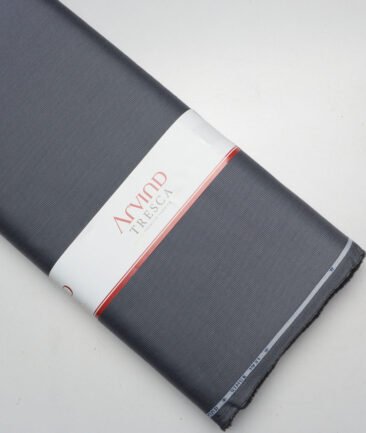 Tresca by Arvind 2 Ply 60's Striped Giza Cotton Wrinkle Resistant Stretchable Trouser or Chinos Fabric (Grey)