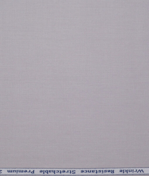 Tresca by Arvind 2 Ply 60's Structured Giza Cottton Wrinkle Resistant Stretchable Trouser or Chinos Fabric (Light Grey)