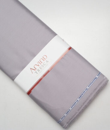 Tresca by Arvind 2 Ply 60's Structured Giza Cottton Wrinkle Resistant Stretchable Trouser or Chinos Fabric (Light Grey)