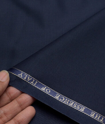Georgia Gullini Italy  Solids Polyester Viscose Suiting Fabric (Dark Blue)