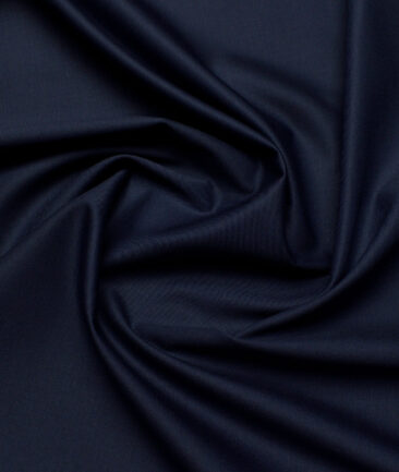 Georgia Gullini Italy  Solids Polyester Viscose Suiting Fabric (Dark Blue)