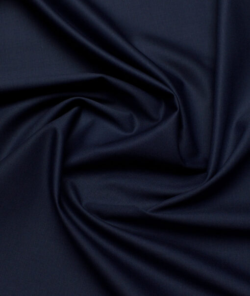 Georgia Gullini Italy  Solids Polyester Viscose Suiting Fabric (Dark Blue)