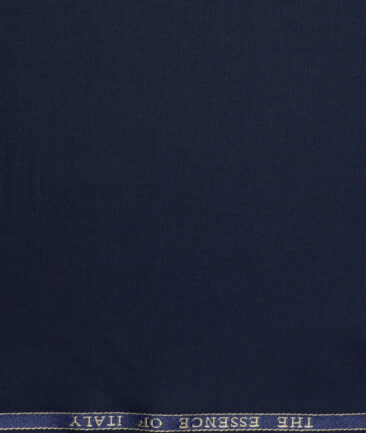 Georgia Gullini Italy  Solids Polyester Viscose Suiting Fabric (Dark Blue)
