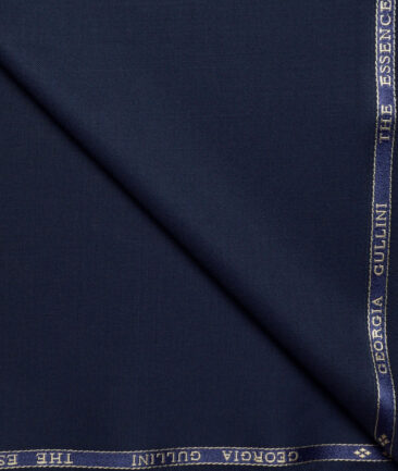 Georgia Gullini Italy  Solids Polyester Viscose Suiting Fabric (Dark Blue)