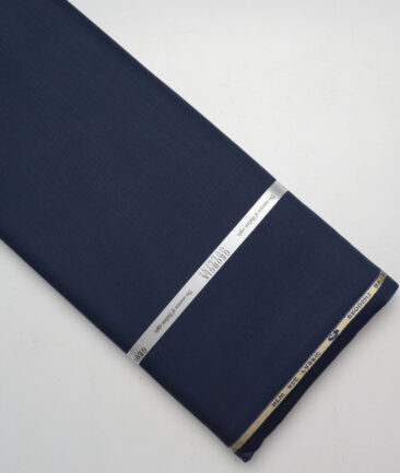 Georgia Gullini Italy  Solids Polyester Viscose Suiting Fabric (Dark Blue)