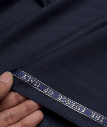 Georgia Gullini Italy  Striped Polyester Viscose Suiting Fabric (Dark Navy Blue)