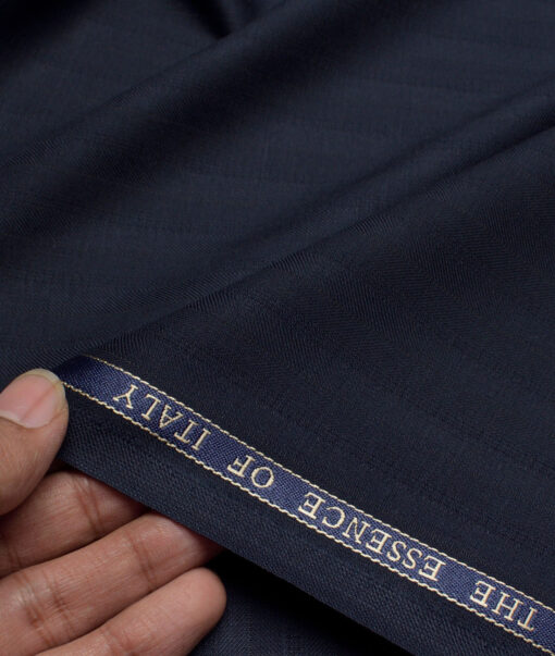 Georgia Gullini Italy  Striped Polyester Viscose Suiting Fabric (Dark Navy Blue)