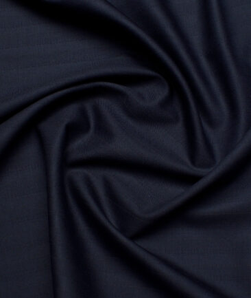 Georgia Gullini Italy  Striped Polyester Viscose Suiting Fabric (Dark Navy Blue)