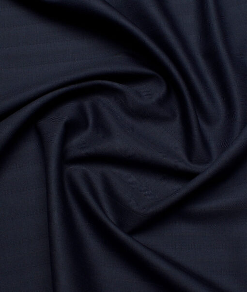 Georgia Gullini Italy  Striped Polyester Viscose Suiting Fabric (Dark Navy Blue)