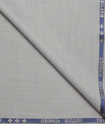 Georgia Gullini Italy  Self Design Polyester Viscose Suiting Fabric (Light Grey)