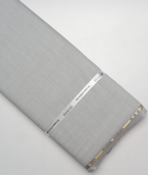 Georgia Gullini Italy  Self Design Polyester Viscose Suiting Fabric (Light Grey)