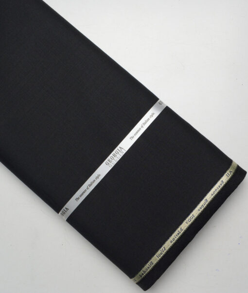 Georgia Gullini Italy Super 100's Solids 30% Merino Wool Suiting Fabric (Black)