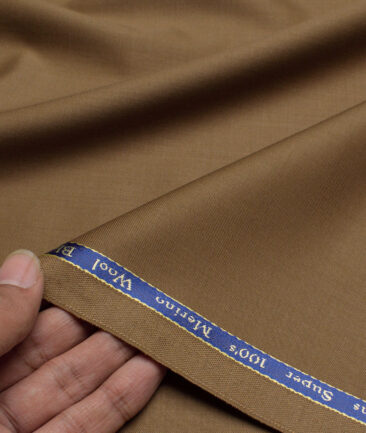 Georgia Gullini Italy Super 100's Solids 30% Merino Wool Suiting Fabric (Cocoa Brown)