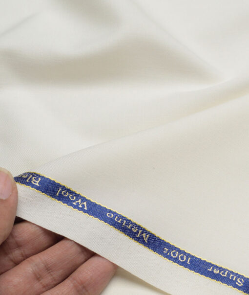 Georgia Gullini Italy Super 100's Solids 30% Merino Wool Suiting Fabric (Cream)