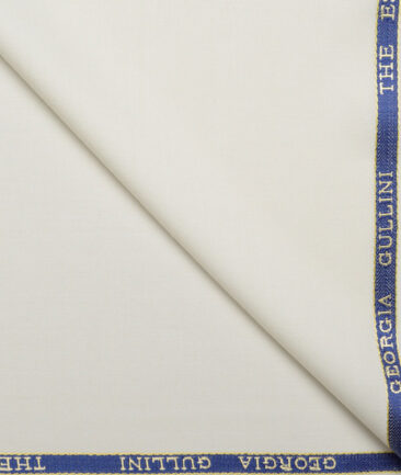 Georgia Gullini Italy Super 100's Solids 30% Merino Wool Suiting Fabric (Cream)