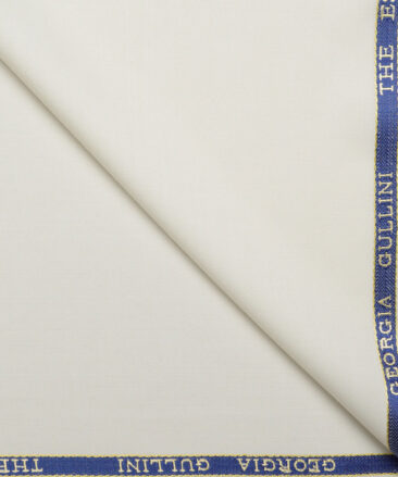 Georgia Gullini Italy Super 100's Solids 30% Merino Wool Suiting Fabric (Cream)