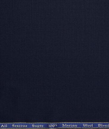 Georgia Gullini Italy Super 100's Solids 30% Merino Wool Suiting Fabric (Dark Blue)