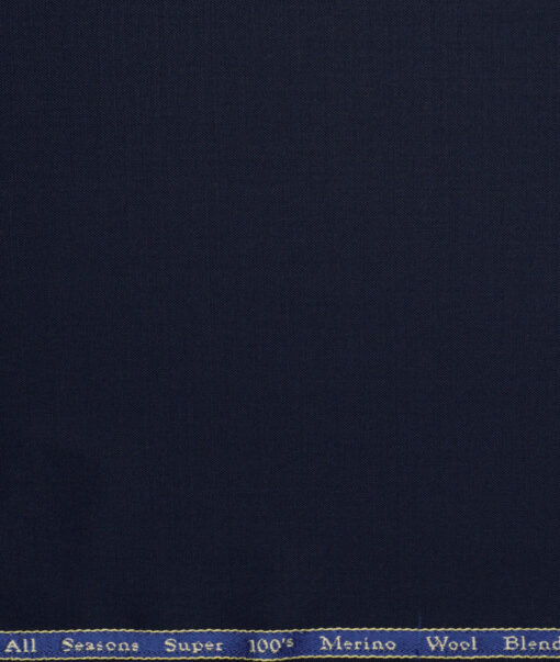 Georgia Gullini Italy Super 100's Solids 30% Merino Wool Suiting Fabric (Dark Blue)