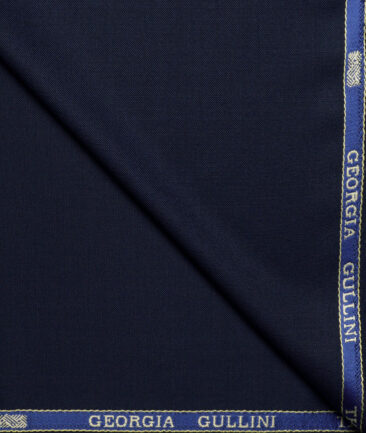 Georgia Gullini Italy Super 100's Solids 30% Merino Wool Suiting Fabric (Dark Blue)