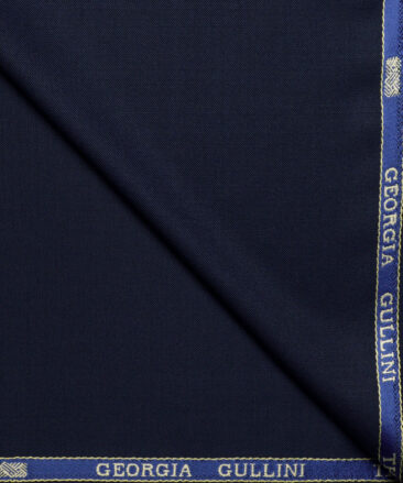 Georgia Gullini Italy Super 100's Solids 30% Merino Wool Suiting Fabric (Dark Blue)