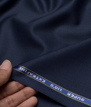 Georgia Gullini Italy Super 110's Solids 45% Merino Wool Suiting Fabric (Blue)