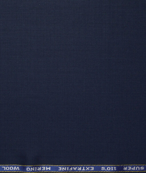 Georgia Gullini Italy Super 110's Solids 45% Merino Wool Suiting Fabric (Blue)
