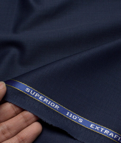 Georgia Gullini Italy Super 110's Solids 45% Merino Wool Suiting Fabric (Dark Blue)