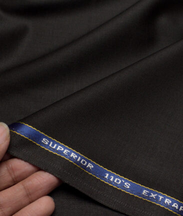 Georgia Gullini Italy Super 110's Solids 45% Merino Wool Suiting Fabric (Dark Brown)