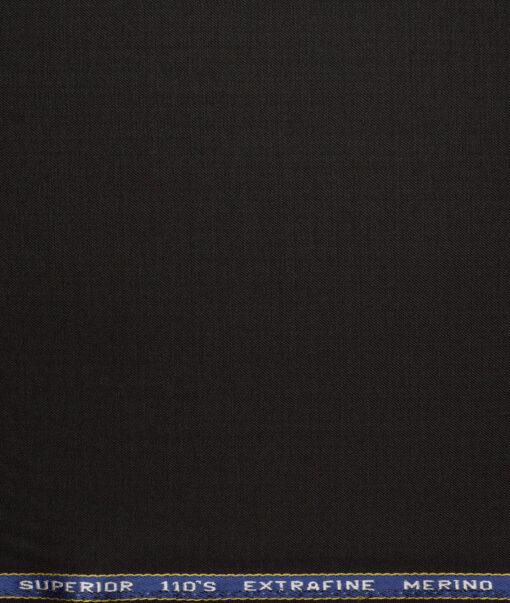 Georgia Gullini Italy Super 110's Solids 45% Merino Wool Suiting Fabric (Dark Brown)
