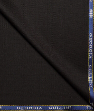 Georgia Gullini Italy Super 110's Solids 45% Merino Wool Suiting Fabric (Dark Brown)