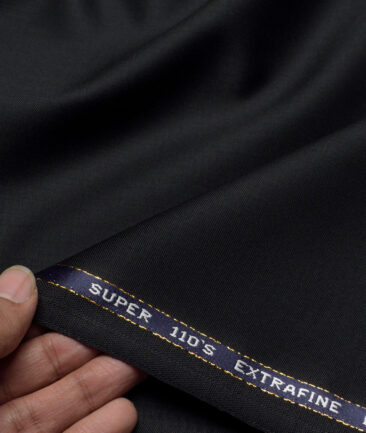 Georgia Gullini Italy Super 110's Solids 45% Merino Wool Suiting Fabric (Jet Black)