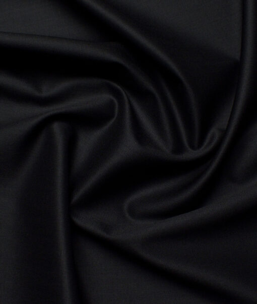 Georgia Gullini Italy Super 110's Solids 45% Merino Wool Suiting Fabric (Jet Black)